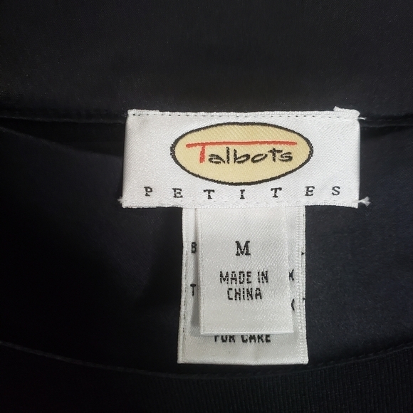 Talbots Petite Silk Blend Black Top Size Medium Petite - Picture 7 of 12